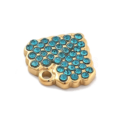 304 Stainless Steel Rhinestone Charms STAS-M092-06G-02-1