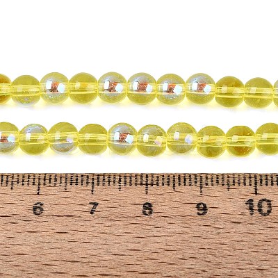 Transparent Electroplate Glass Beads Strands EGLA-Q132-6MM-01A-01-1