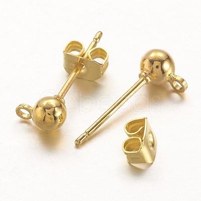 Brass Post Earring Findings X-EC593-G-NF-1