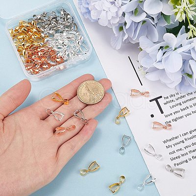 100Pcs 4 Colors Brass Ice Pick Pinch Bails FIND-SP0001-73-1