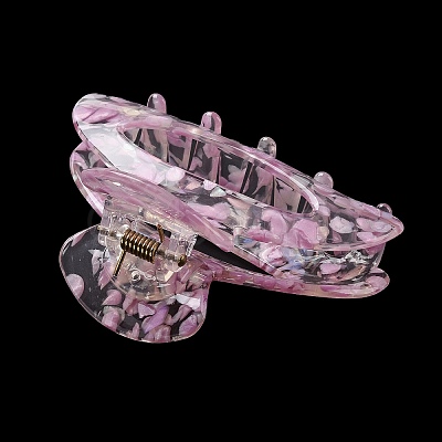 Transparent Floral Pattern Acrylic Claw Hair Clips PW23031332736-1