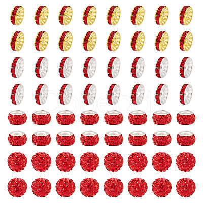 120Ppcs 4Style Pave Disco Ball Beads RB-TA0001-17-1