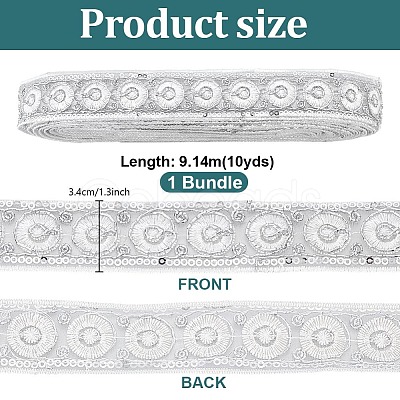 Vintage Jacquard Polyester Ribbon OCOR-WH0101-259C-1