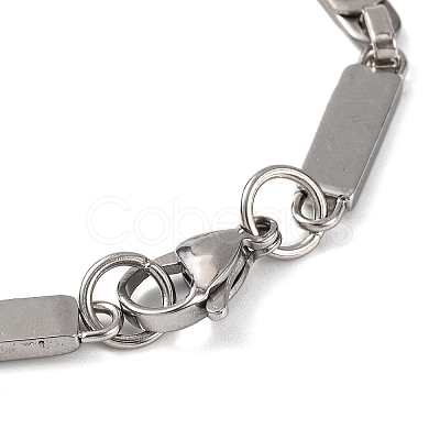 Tarnish Resistant 201 Stainless Steel Rectangle Link Chain Bracelets BJEW-B078-101P-1