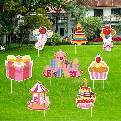 Plastic Yard Signs Display Decorations DIY-WH0248-026-1