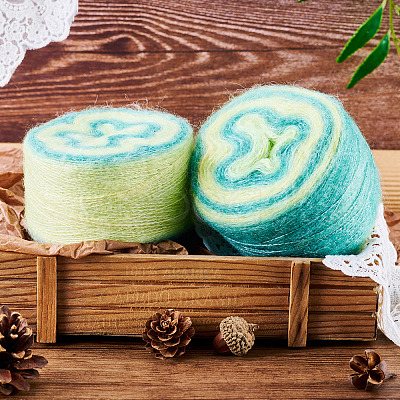 Gradient Segment Dyed Super Fine Mohair Yarn DIY-TAC0033-03D-1