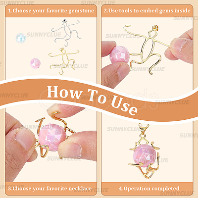 4Pcs 2 Colors Brass Pendants Cabochon Settings FIND-SC0017-24B-1