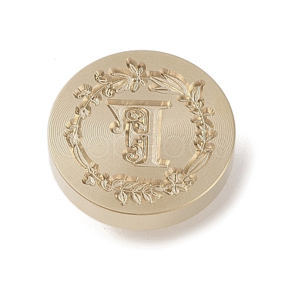 Golden Tone Wax Seal Brass Stamp Head DIY-B079-01G-F-1