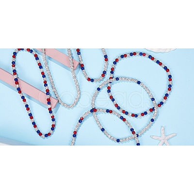 Polymer Clay Rhinestone Round Beaded Necklaces NJEW-SW00049-05-1