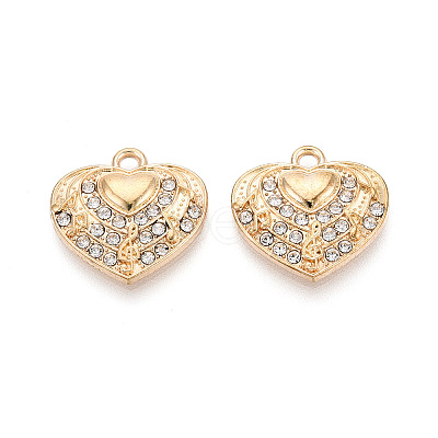 Alloy Rhinestone Pendants FIND-N008-28KCG-1