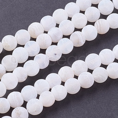 Natural Weathered Agate Beads Strands G-G589-6mm-03-1