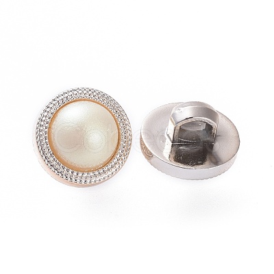 Plastic Shank Buttons BUTT-WH0012-09-1