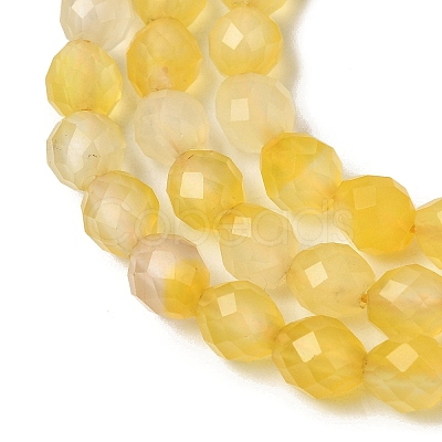 Dyed & Heated Natural Yellow Agate Beads Strands G-K376-F20-01-1