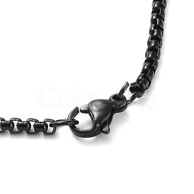PVD Vacuum Plating 304 Stainless Steel Dumbbell Pendant Necklaces NJEW-Z023-01EB-1