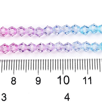 Gradient Color Baking Paint Glass Bead Strands X1-DGLA-A039-T4mm-A06-1