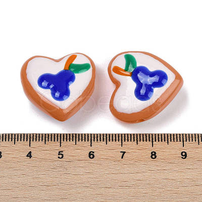 Handmade Heart Lampwork Beads Strands LAMP-P069-04B-03-1
