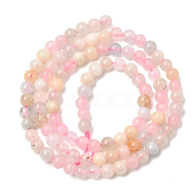 Natural Morganite Round Bead Strands G-I159-4mm-1