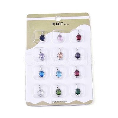 Brass with Cubic Zirconia Pendants KK-T073-34P-1