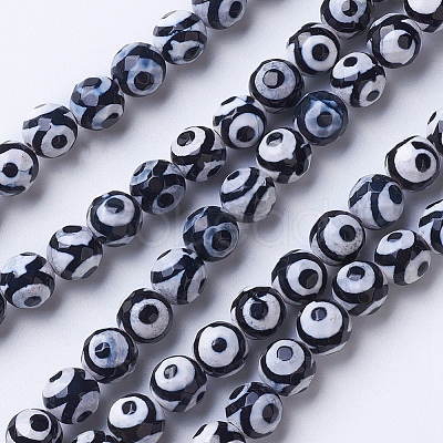 Tibetan Style dZi Beads G-G752-05-8mm-1