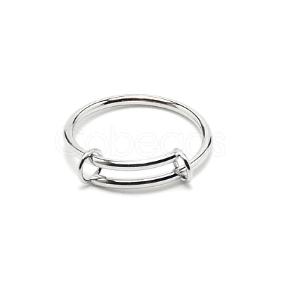304 Stainless Steel Wire Wrap Expandable Adjustable Ring for Women RJEW-WH0007-01B-P-1