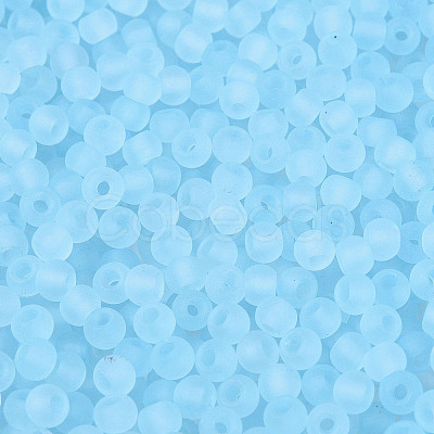 FGB Frosted Transparent Glass Seed Beads SEED-N013-02A-11-1