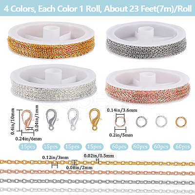 DIY Iron Cable Chains Bracelets Necklaces Making Kits DIY-SP0002-14A-1