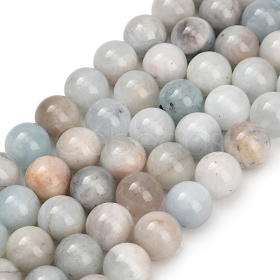 Natural Aquamarine Beads Strands GG-CBA1CAF-A02-10mm-1