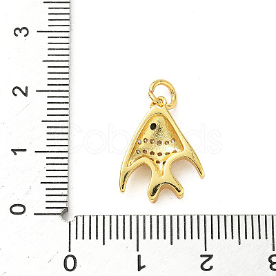 Brass Micro Pave Cubic Zirconia Pendants KK-I381-07G-02-1