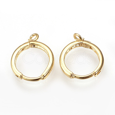 Brass Huggie Hoop Earring Findings KK-R058-143G-1