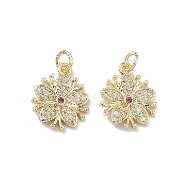 Brass Micro Pave Cubic Zirconia Pendants KK-D235-02G-01-1