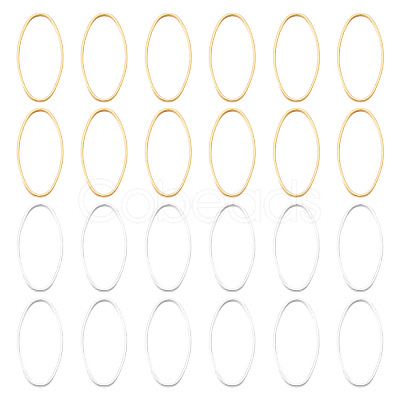 24Pcs 2 Colors Brass Linking Rings KK-TA0003-06-1