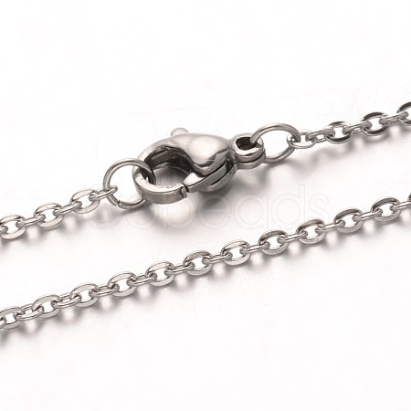 Tarnish Resistant 304 Stainless Steel Cable Chain Necklaces NJEW-M124-02P-1