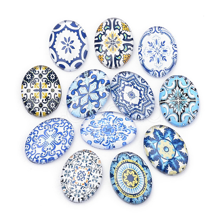 Flatback Glass Cabochons for DIY Projects X-GGLA-S034-25x18-067-1