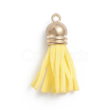 Faux Suede Cord Tassels Pendant Decorations HJEW-WH0006-18C-1