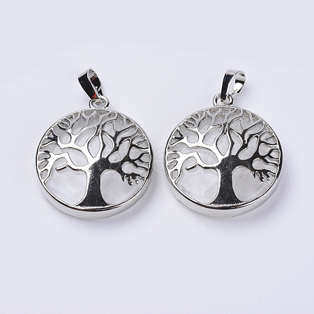 Natural Quartz Crystal Pendants G-P350-D15-1