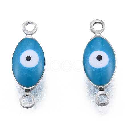 304 Stainless Steel Enamel Connector Charms STAS-N092-179G-1