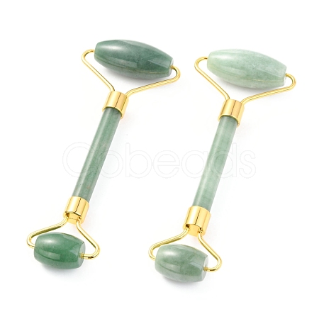 Natural Green Aventurine Brass Face Massager MRMJ-G009-38G-1