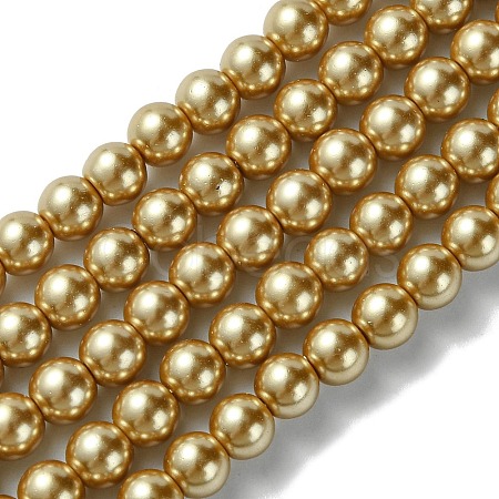 Eco-Friendly Dyed Glass Pearl Beads Strands HY-A008-6mm-RB093-1