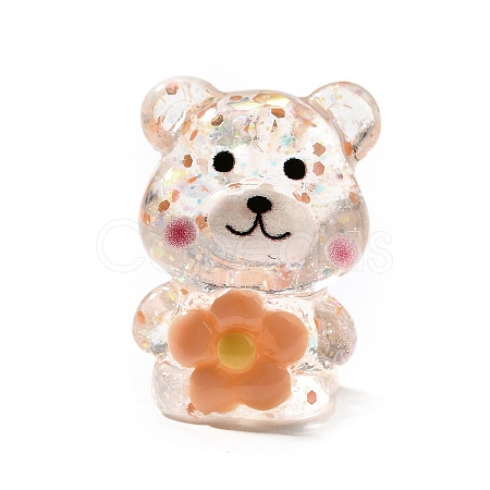 Transparent Resin Little Bear Ornament RESI-S015-01A-1