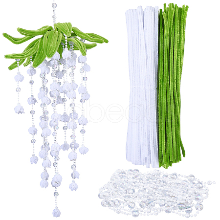 4M Plastic Beaded Trim Garland Strand AJEW-SC0032-02-1