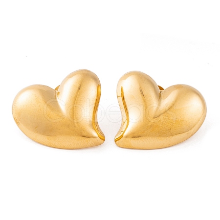 Ion Plating(IP) Heart 304 Stainless Steel Stud Earrings for Women LS-EJEW-L272-033G-03-1