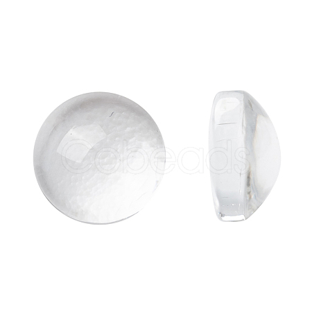 Transparent Glass Cabochons X-GGLA-R026-6mm-1