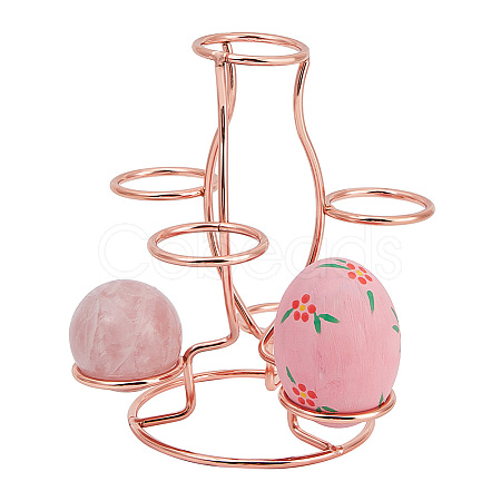 7-Slot Iron Easter Egg Display Stands ODIS-WH0058-21A-RG-1