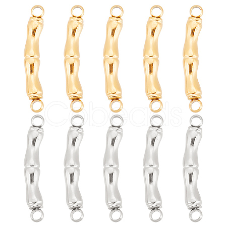 10Pcs 2 Colors 304 Stainless Steel Connector Charms STAS-UN0046-72-1