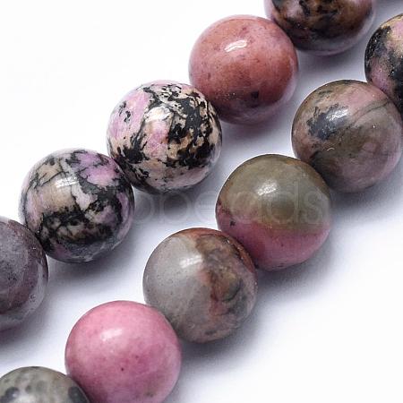 Natural Rhodonite Beads Strands G-G717-8mm-1