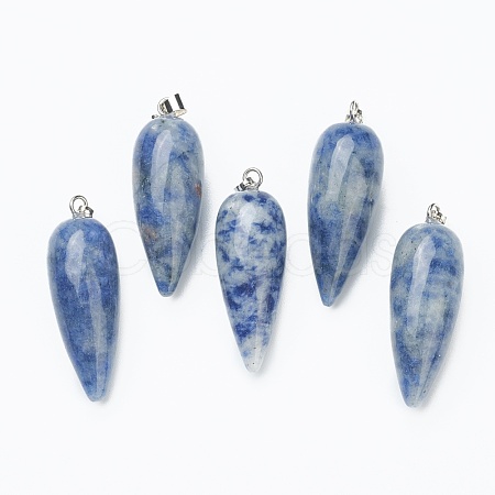 Natural Blue Spot Jasper Pointed Pendants G-F705-01G-P-1