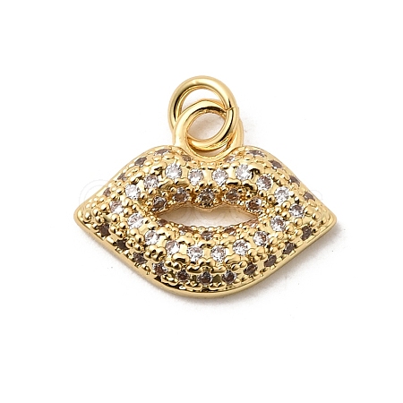 Brass Micro Pave Clear Cubic Zirconia Pendants KK-H267-061G-1