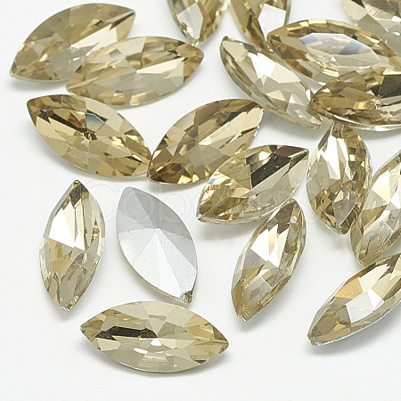 Pointed Back Glass Rhinestone Cabochons RGLA-T083-9x18mm-04-1