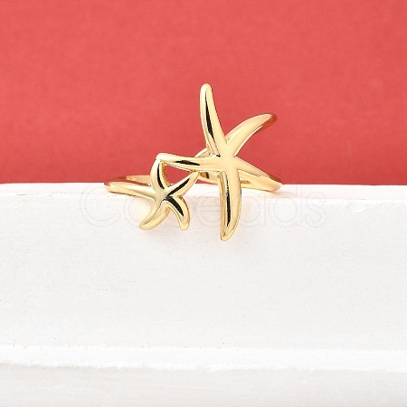 Brass Cuff Rings for Women RJEW-F184-08B-G-1