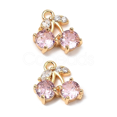 Brass Micro Pave Cubic Zirconia Pendants KK-A259-22G-02-1